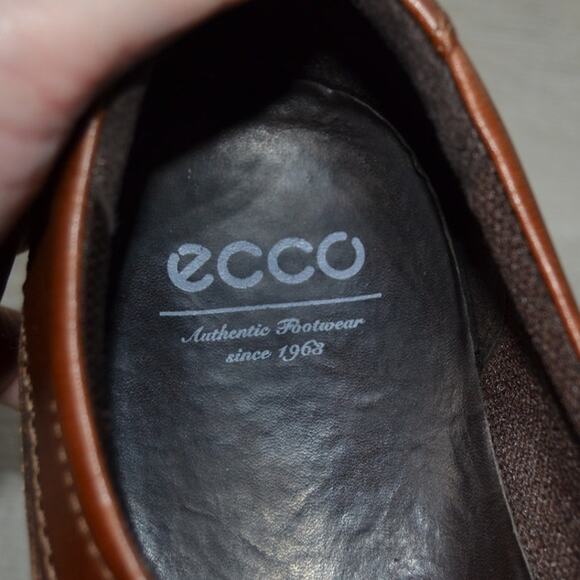 ecco Helsinki Brown Leather Slip on Loafer Dress Shoe Size EU 44 US 10
